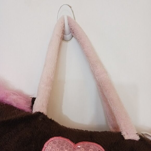 Toby NYC Kids Girls Brown & Pink "Take Me Everywhere" Horse Bag Purse Plush 20" - Picture 4 of 12